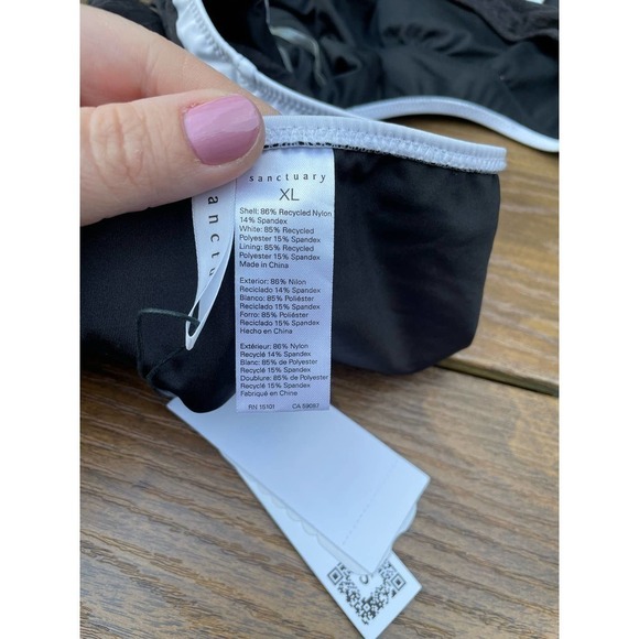 Sanctuary Snake Bite Mod Square Neck Monokini Swimsuit XL Black white - Picture 11 of 12